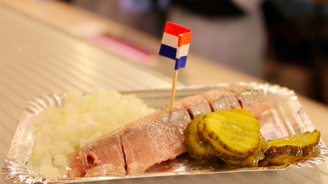 Herring from a typical Amsterdam fish stall